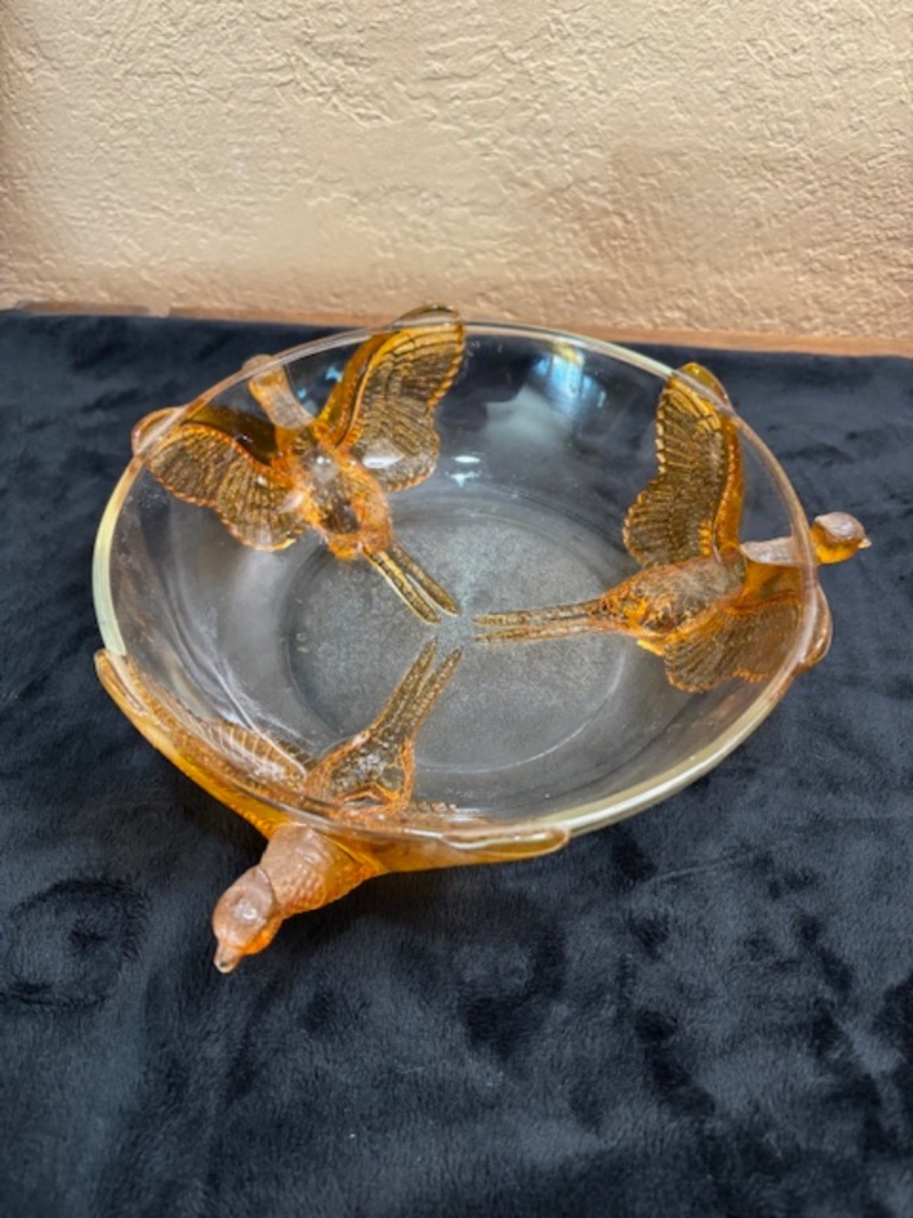 Vintage 3 footed Pheasant bowl- Beautiful, very detailed